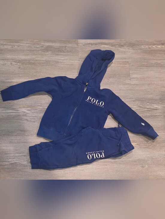 Polo Ralph Lauren Other - 4/4T Polo by Ralph Lauren Blue & White Kids Zip-Front Track Set/suit
